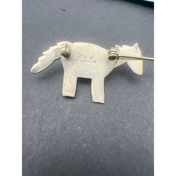 Vintage Horse Brooch Carol Felley Sterling Silver Black Onyx '93 Signed Western - Picture 8 of 12